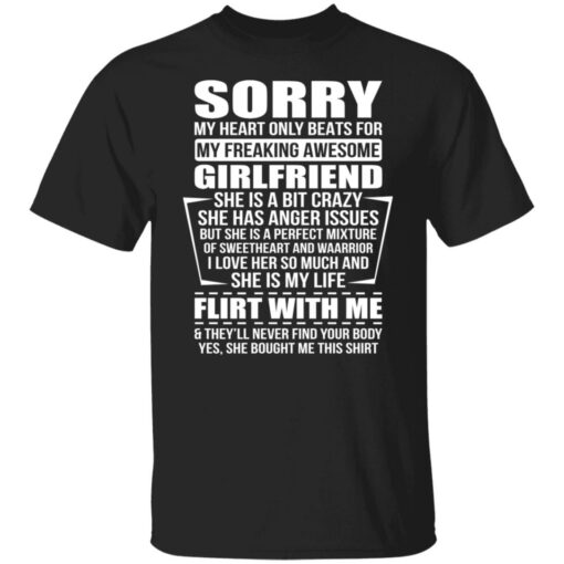 Sorry my heart only beats for my freaking awesome shirt $19.95 redirect06232021020637
