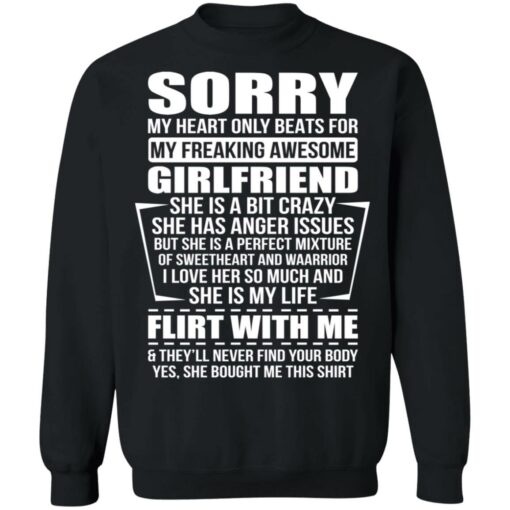 Sorry my heart only beats for my freaking awesome shirt $19.95 redirect06232021020637 6