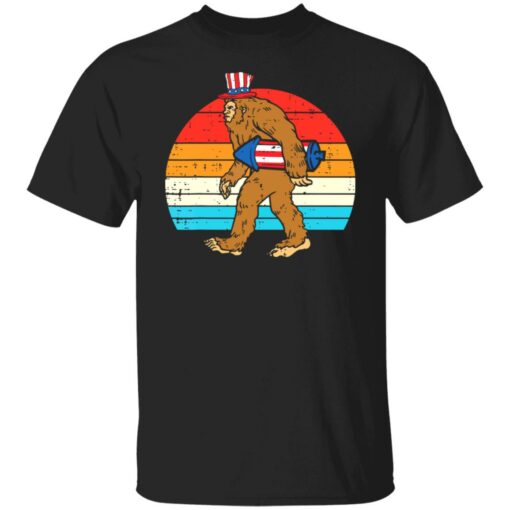 Bigfoot sasquatch firecracker american USA 4th of july shirt $19.95