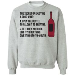The secret of enjoying a good wine shirt $19.95 redirect06242021000647 5