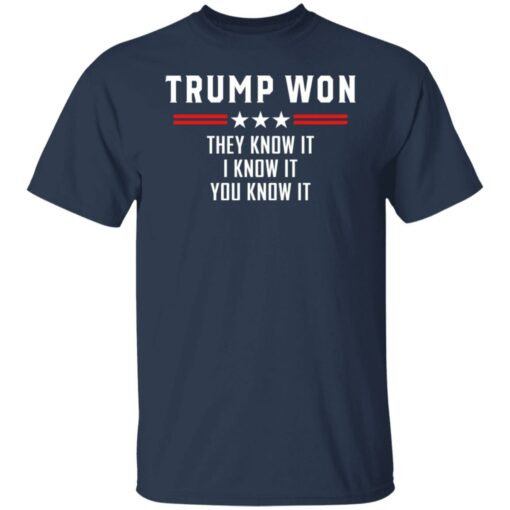 Trump won they know it i know it you know it shirt $19.95