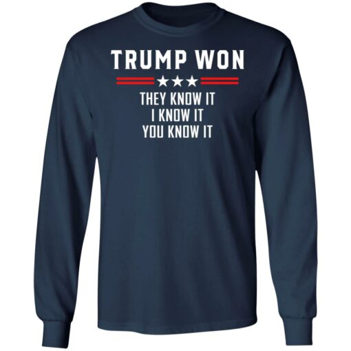 Trump won they know it i know it you know it shirt $19.95