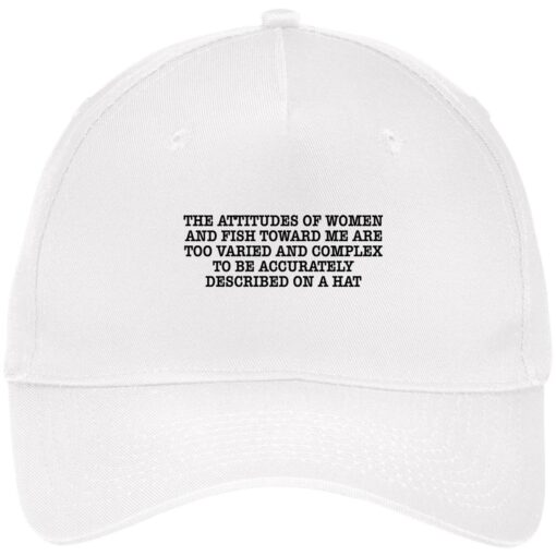 The attitude of women and fish towards hat, cap $24.75