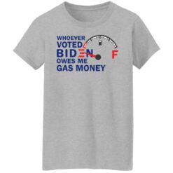 Whoever voted B*den owes me gas money shirt $19.95