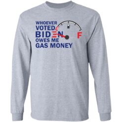 Whoever voted B*den owes me gas money shirt $19.95