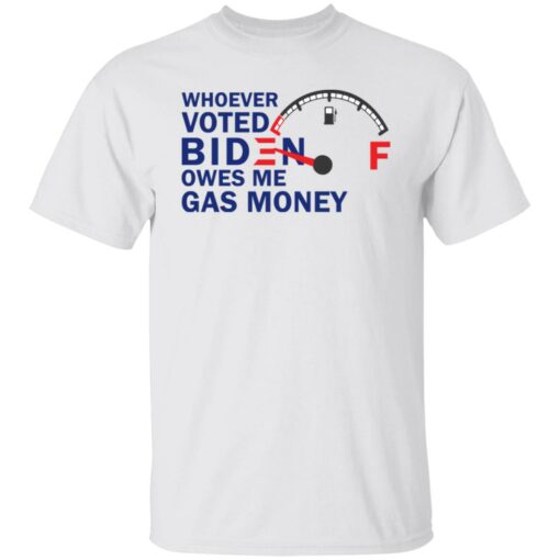 Whoever voted B*den owes me gas money shirt $19.95