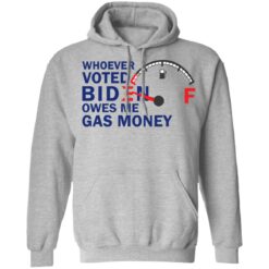 Whoever voted B*den owes me gas money shirt $19.95