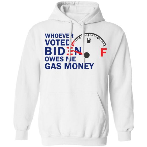 Whoever voted B*den owes me gas money shirt $19.95