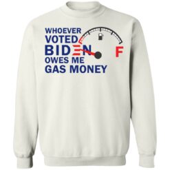 Whoever voted B*den owes me gas money shirt $19.95