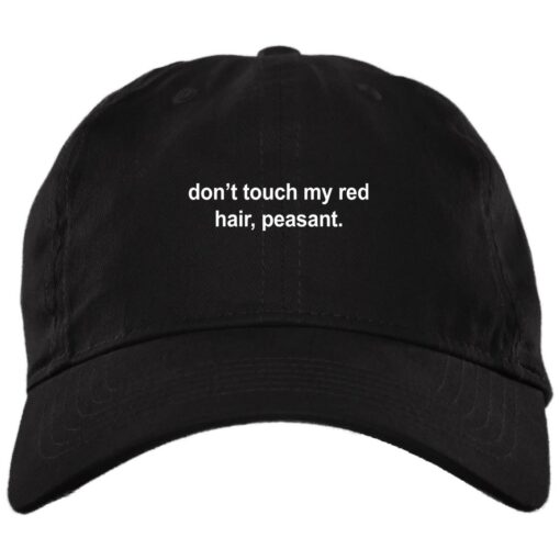 Don’t touch my red hair peasant hat, cap $24.95