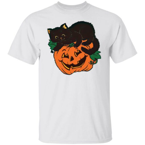 Pumpkin and black cat shirt $19.95