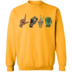 Lelemoon Halloween Monster Love Hand Sign Shirt $19.95