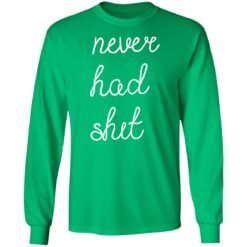 Never had shit shirt $19.95