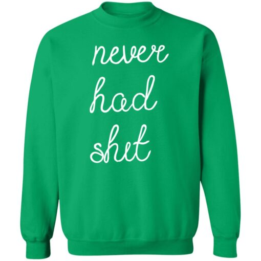 Never had shit shirt $19.95