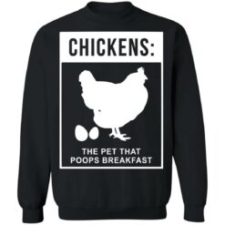 Chickens the pet that poops breakfast shirt $19.95
