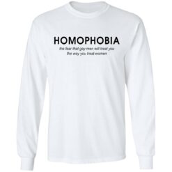 Homophobia the fear that gay men will treat you shirt Homophobia the fear that gay men will treat you shirt $19.95