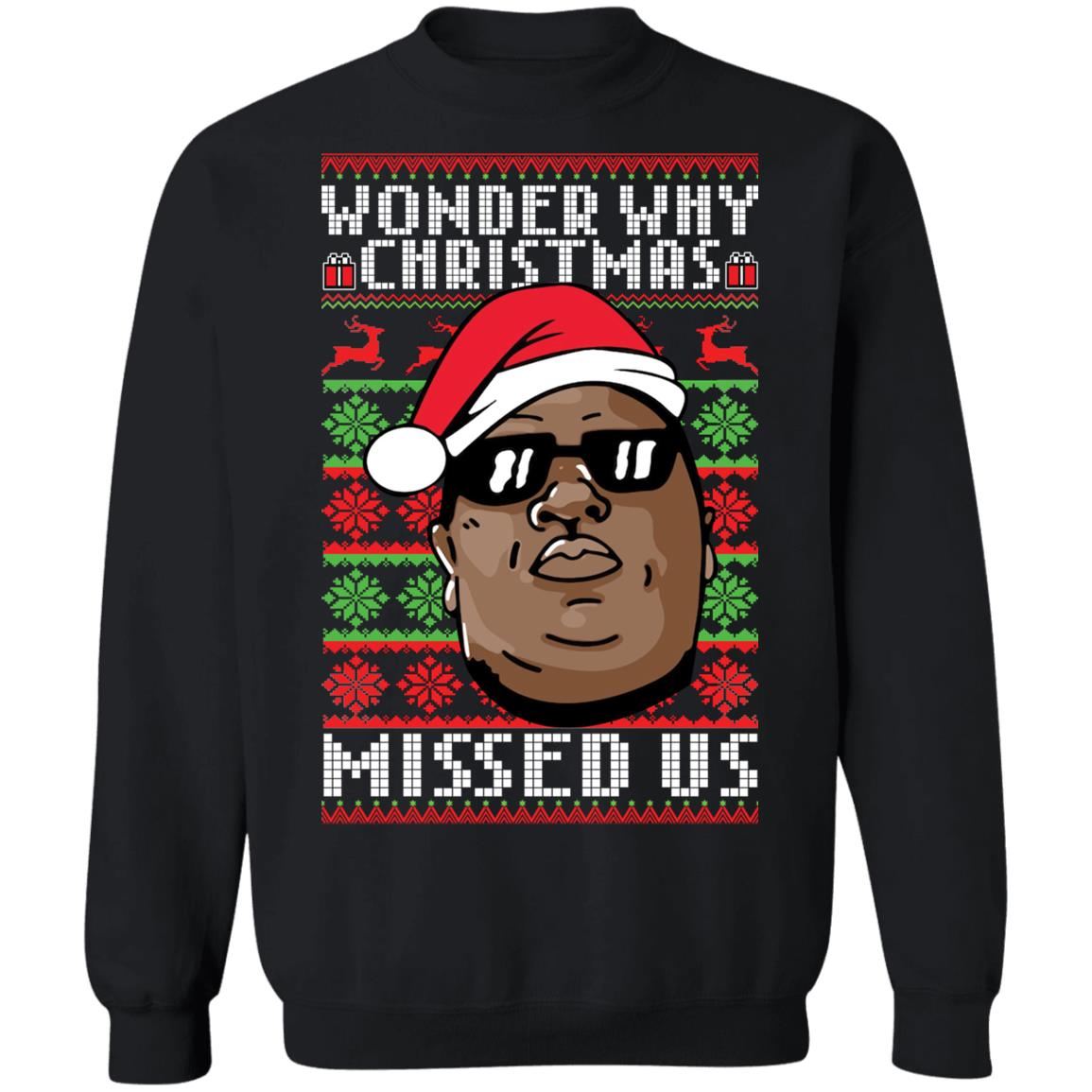 Notorious B.I.G. Wonder Why Christmas Missed Us Christmas Sweater Lelemoon