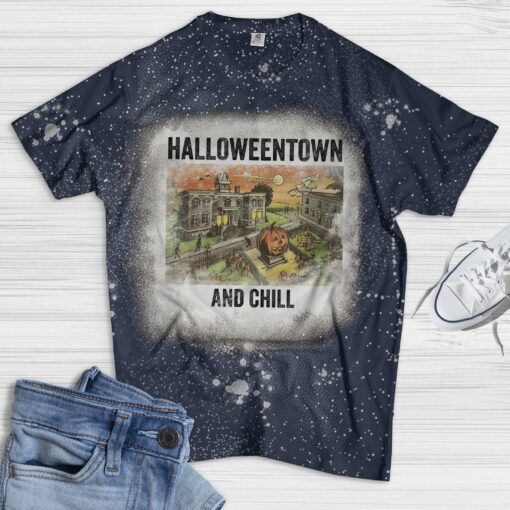 Halloweentown and chill Bleached shirt $19.95