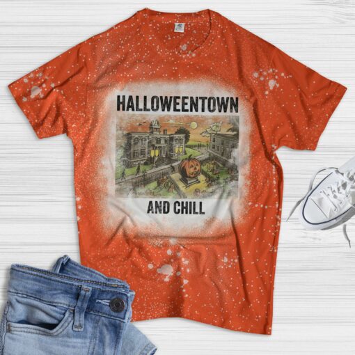 Halloweentown and chill Bleached shirt $19.95