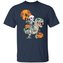 Skeleton Riding Dinosaur Trex Halloween shirt $19.95