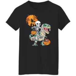 Skeleton Riding Dinosaur Trex Halloween shirt $19.95