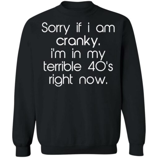 Sorry if i am cranky i’m in my terrible 40’s right now shirt $19.95 redirect09262021220932 4