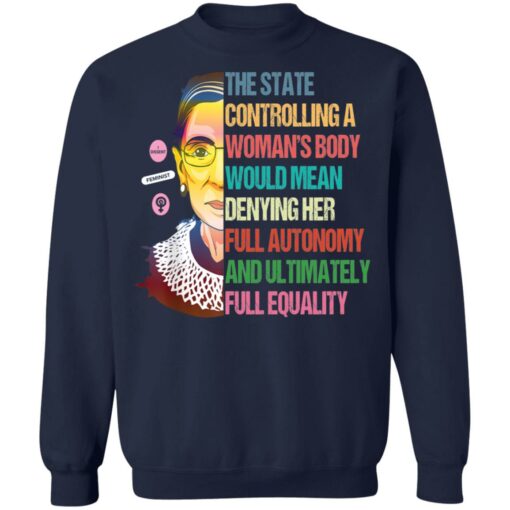 Ruth Bader Ginsburg the state controlling a woman's body shirt $19.95