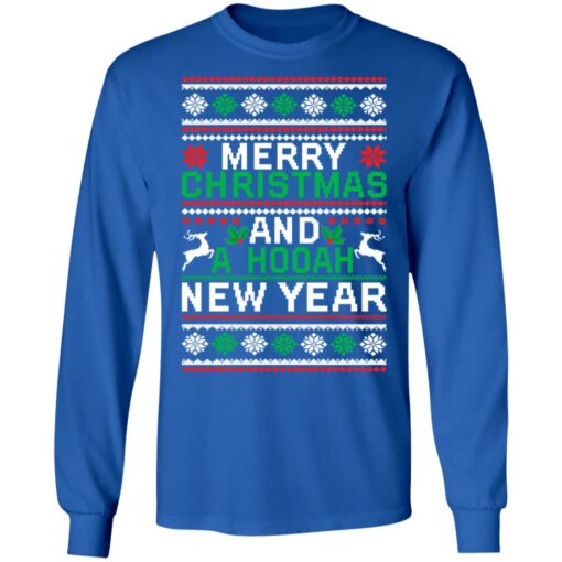 Merry christmas and a hooah new year Christmas sweater $19.95 redirect09292021050944