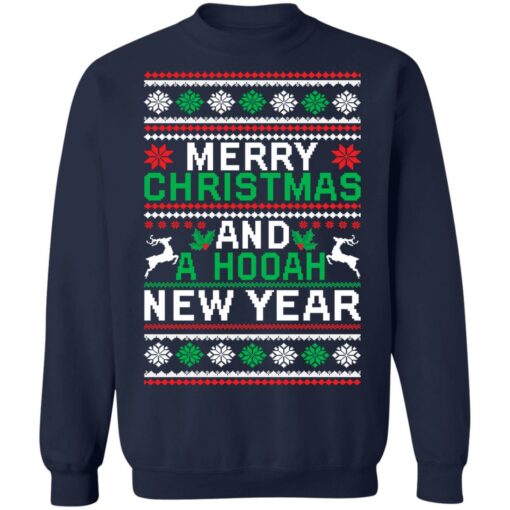 Merry christmas and a hooah new year Christmas sweater $19.95 redirect09292021050944 6