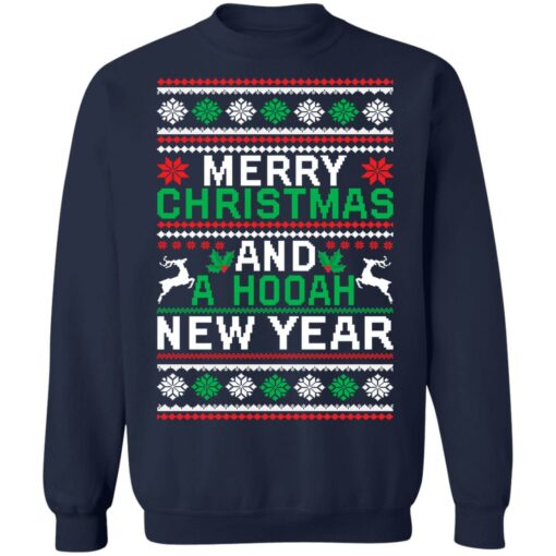 Merry christmas and a hooah new year Christmas sweater $19.95