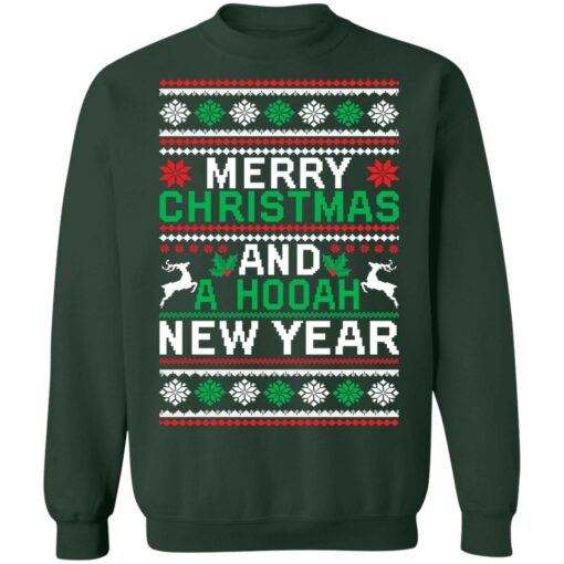Merry christmas and a hooah new year Christmas sweater $19.95 redirect09292021050944 7