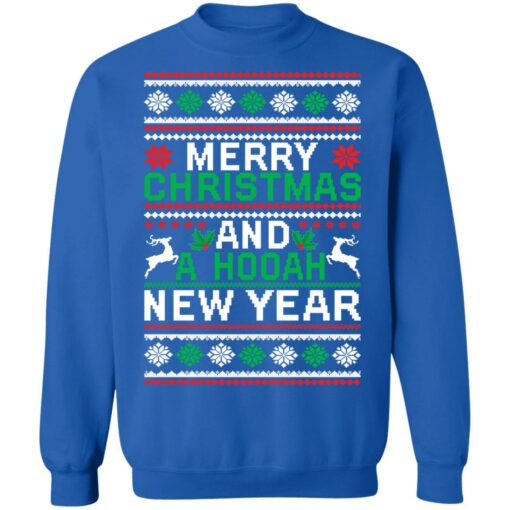 Merry christmas and a hooah new year Christmas sweater $19.95