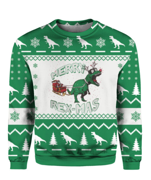 Merry Rex Mas Christmas sweater $29.95 2d1k2ir1foc8ncd4ntrgm1n7n4 APCS colorful front