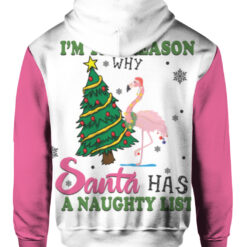Flamingo im the reason why Santa has a naughty list Christmas sweater $29.95 39fjpddff7bev74g0niddju7lh APHD colorful back