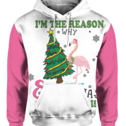 Flamingo im the reason why Santa has a naughty list Christmas sweater $29.95