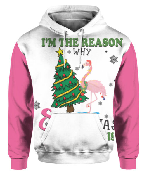 Flamingo im the reason why Santa has a naughty list Christmas sweater $29.95