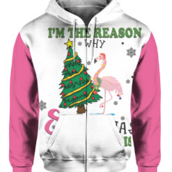 Flamingo im the reason why Santa has a naughty list Christmas sweater $29.95