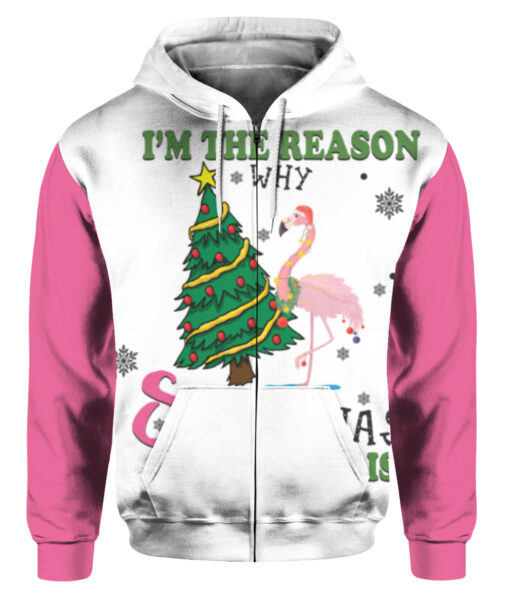 Flamingo im the reason why Santa has a naughty list Christmas sweater $29.95