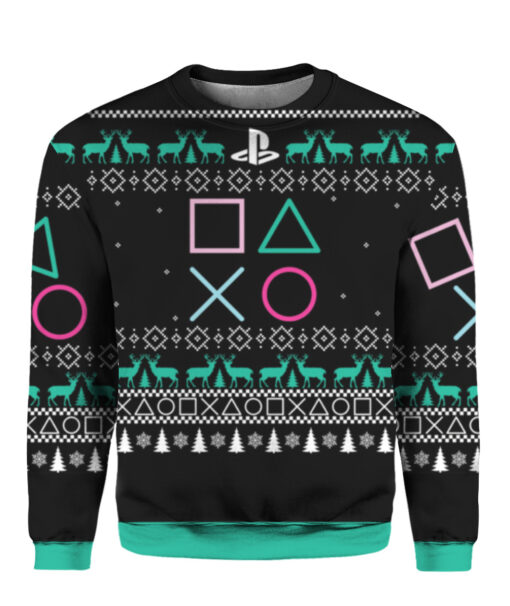 Play station Christmas sweater $29.95 4eitd5eet3466e6uf8riaec3a6 APCS colorful front