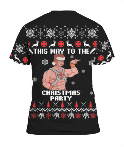 Heman this way the to the Christmas party Christmas sweater $29.95 54217c7ea3258860e971e51d07f3b6d4 APTS Colorful back