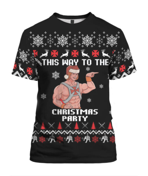 Heman this way the to the Christmas party Christmas sweater $29.95