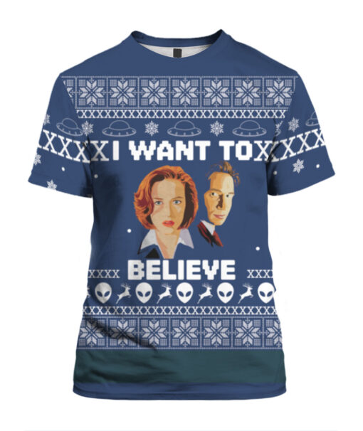 I want to believe Christmas sweater $29.95 5f6f8d7865ee741d7511f68fb073a9f6 APTS Colorful front