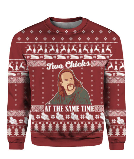 Diedrich Bader two chicks at the same time Christmas sweater $29.95 61b15bns6qidpdspjm4i5mq6au APCS colorful front