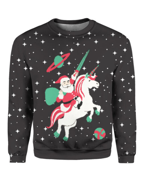 Santa Riding Unicorn Christmas sweater $29.95 7kpq71i9s11mdlhb05o4hj4i80 APCS colorful front