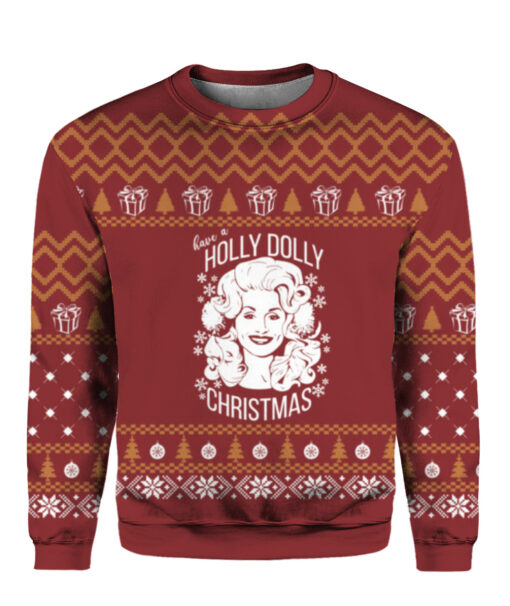 Have a Holly Dolly Christmas sweater $29.95 80pofpjl1b91cbreicg6dujp2 APCS colorful front