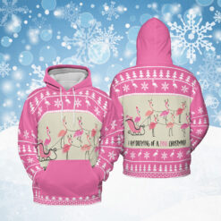Flamingo I’m Dreaming Of A Pink Christmas sweater $36.95 Flamingo Im Dreaming Of A Pink Christmas mockup 1