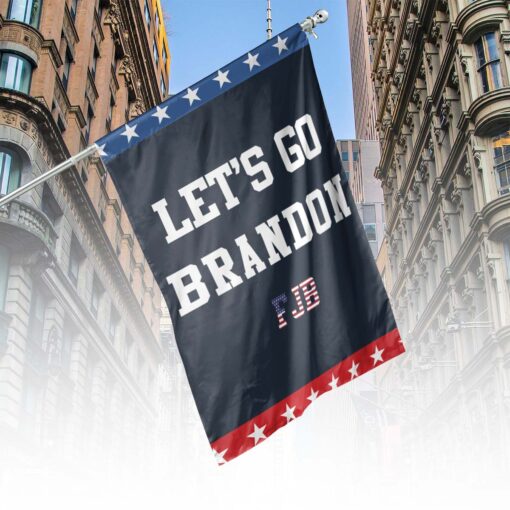 1C Let's Go Brandon Vertical flag $24.95 Horizontal House lets go brandon flag mockup