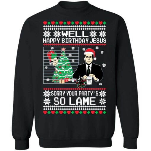 Michael Scott well happy birthday jesus Christmas sweater $19.95