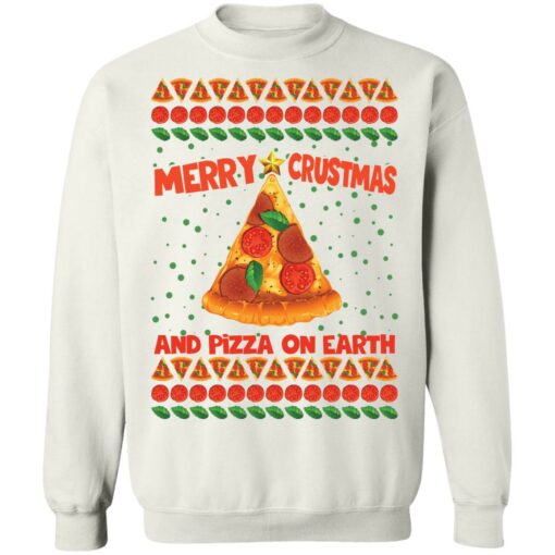 Merry crustmas and pizza on earth Christmas sweater $19.95