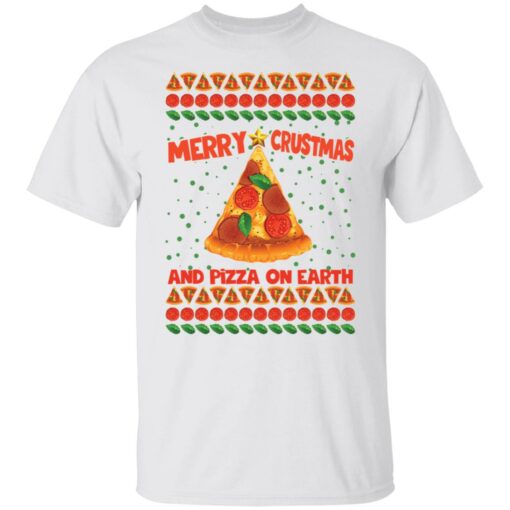 Merry crustmas and pizza on earth Christmas sweater $19.95